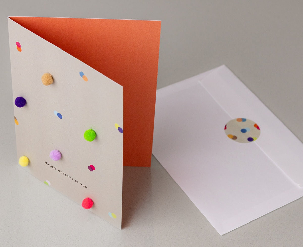 Postkarte Dots Happy Confetti