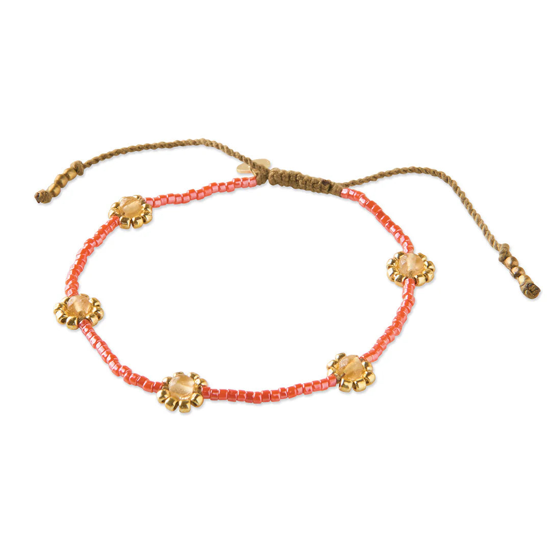 Armband Botanic Citrin rot