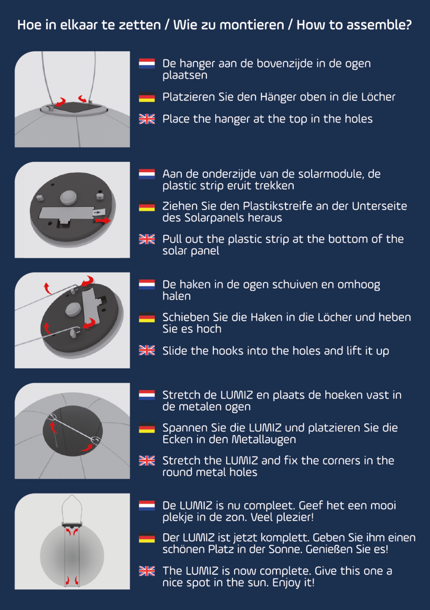 Solar Lampion Topaze Tulip taupe