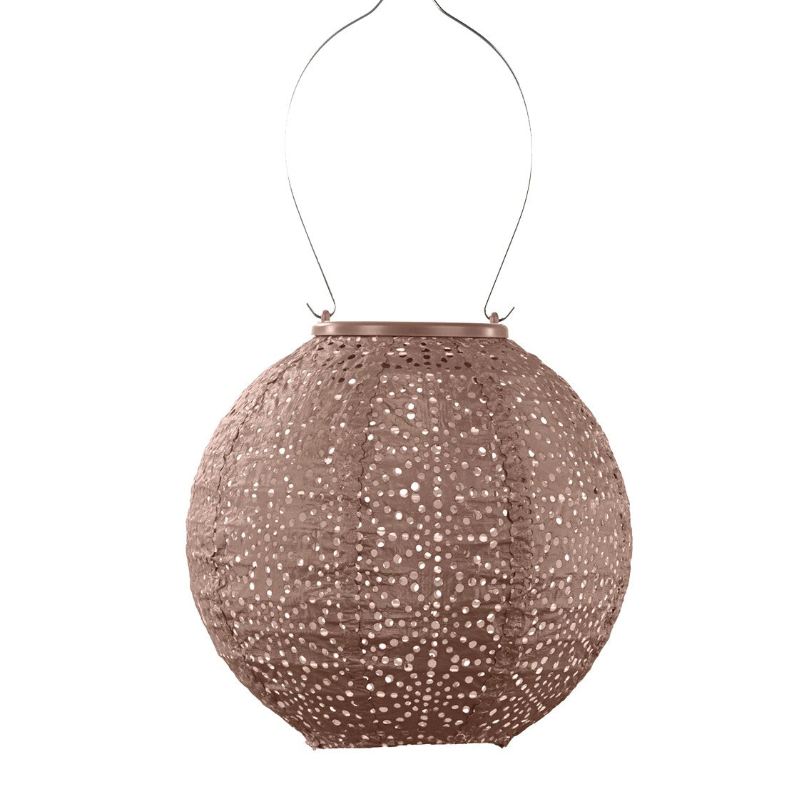 Solar Lampion Sashiko rund Mocha Mousse