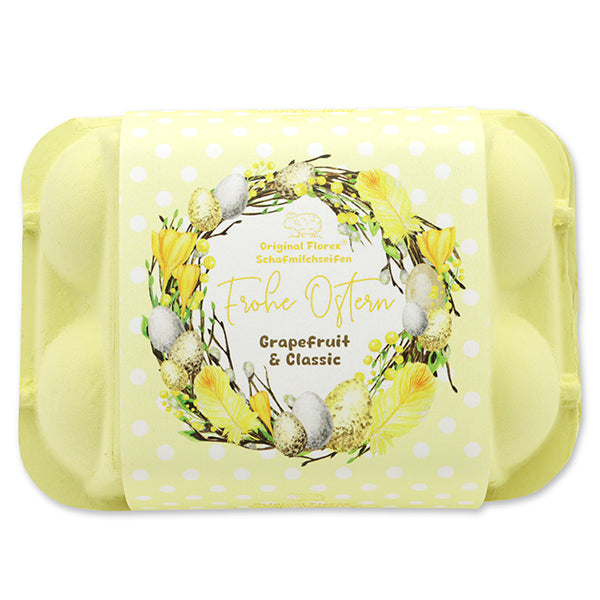 Schafmilchseife in Eierkarton gelb Classic/Grapefruit