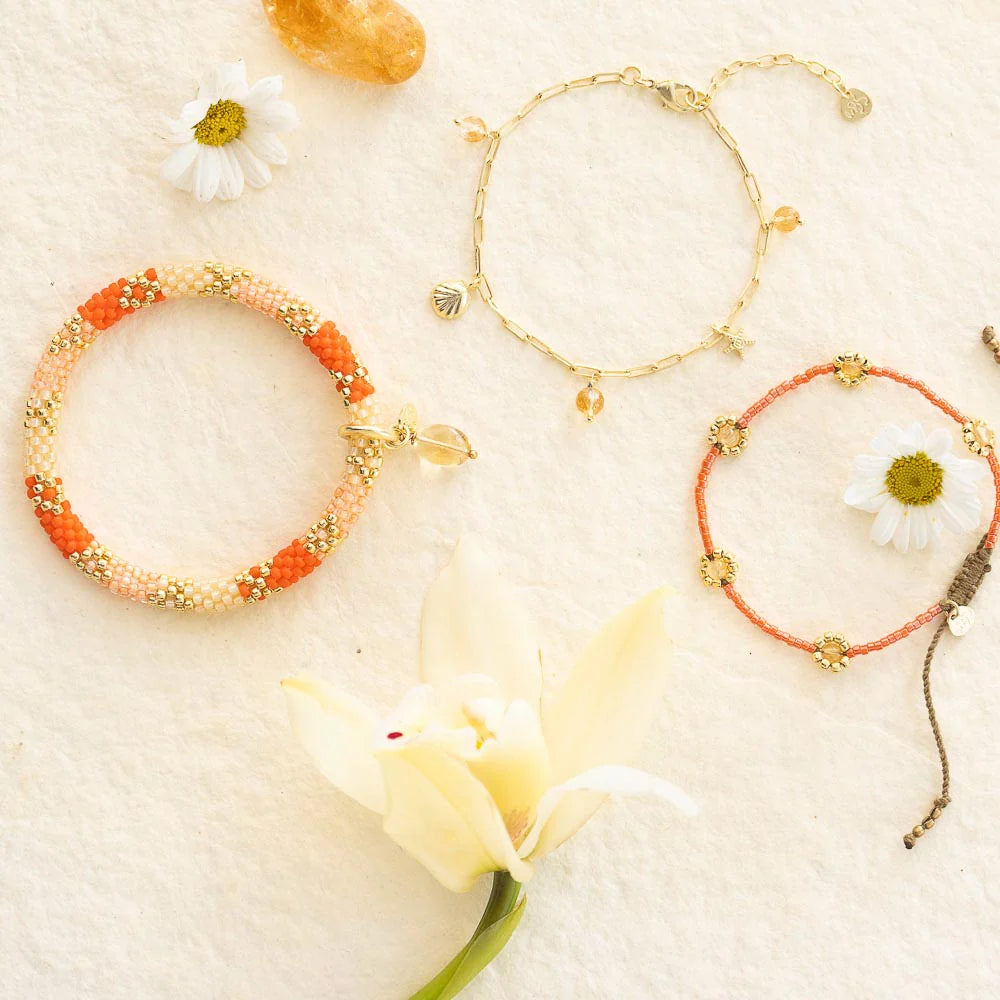 Armband Botanic Citrin rot
