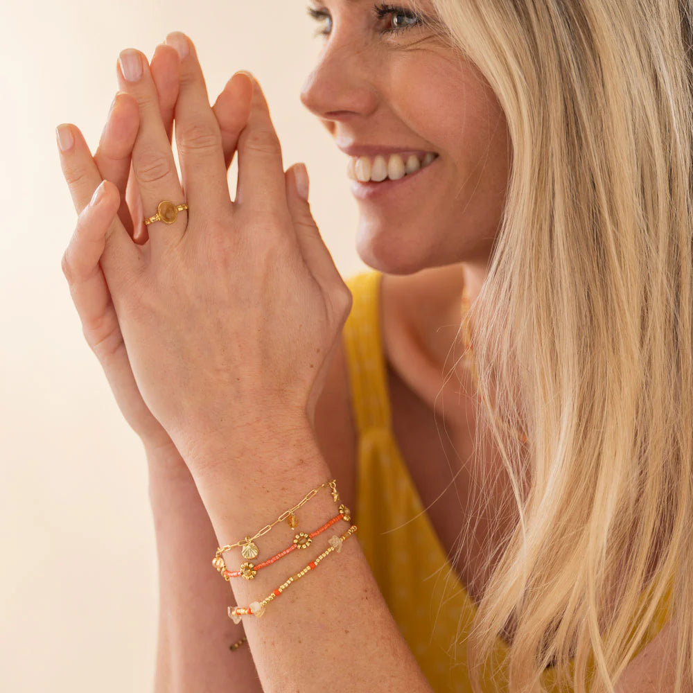 Armband Botanic Citrin rot