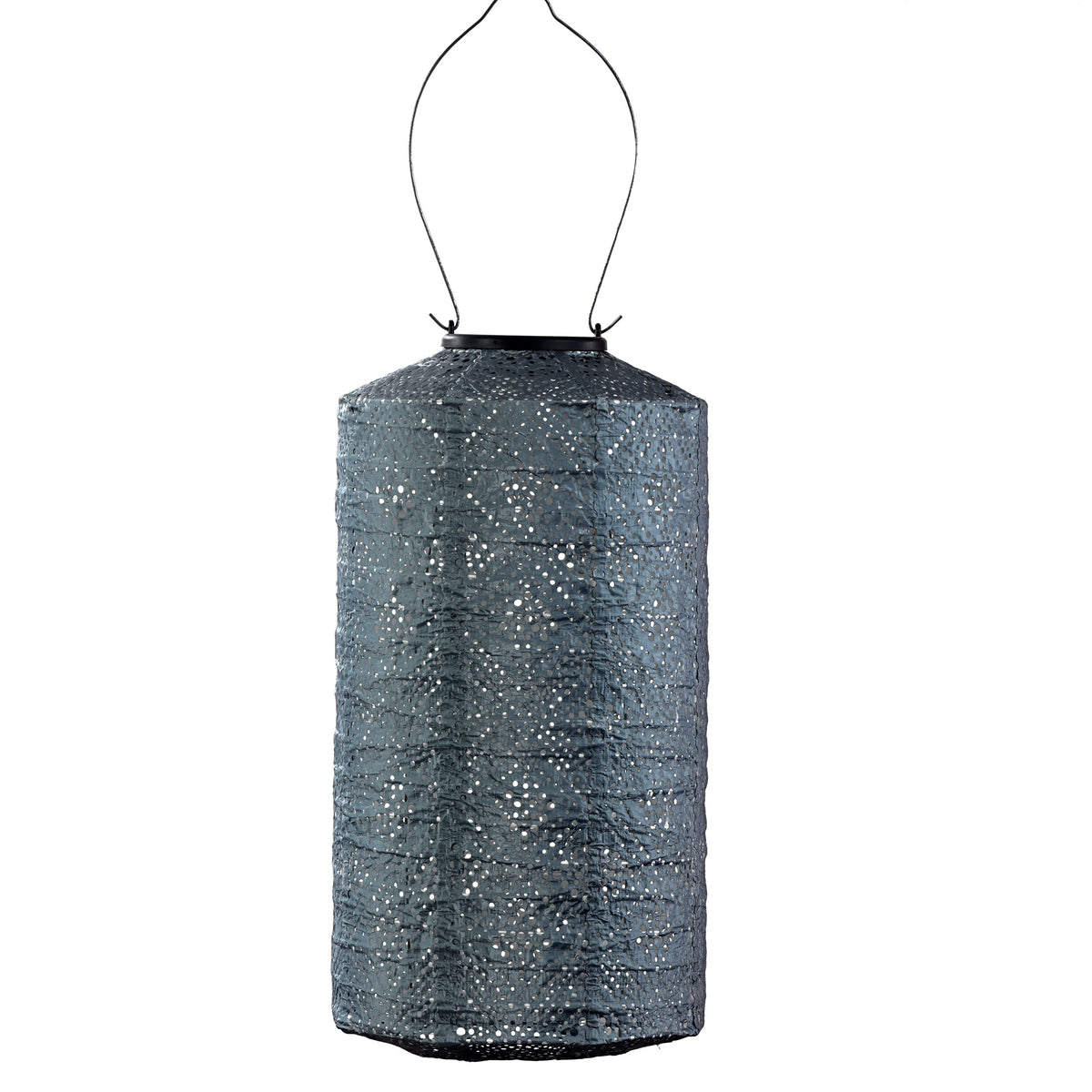 Solar Lampion Topaze Zylinder klein graublau