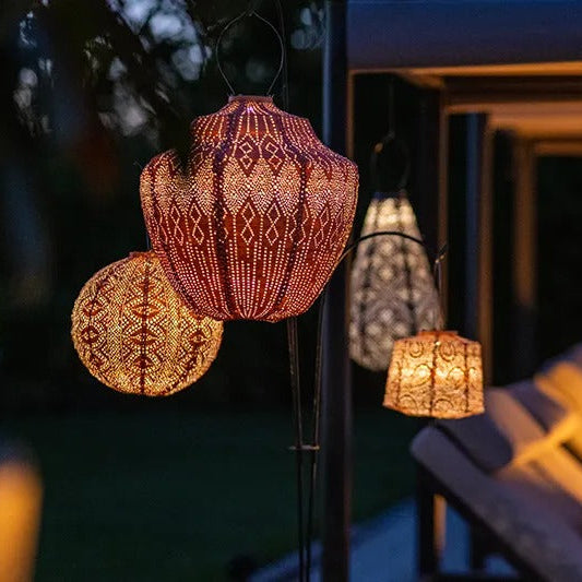 Solar Lampion Folia lang oval light taupe