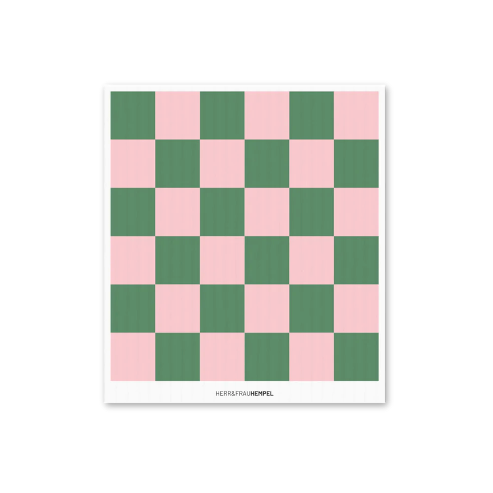 Schwammtuch Karo rosa/grün