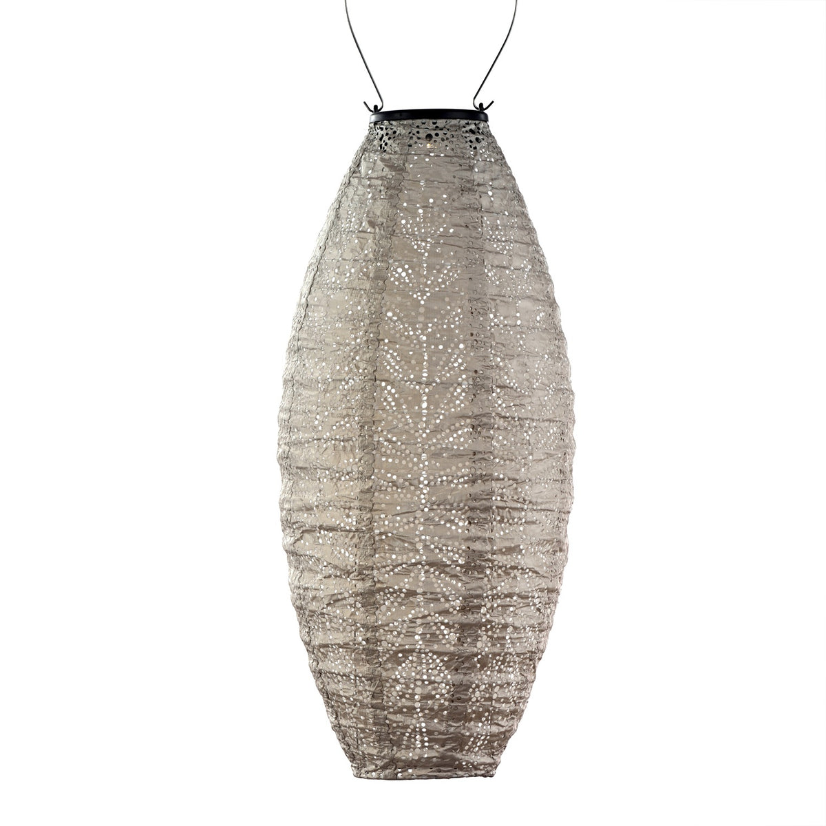 Solar Lampion Folia lang oval light taupe