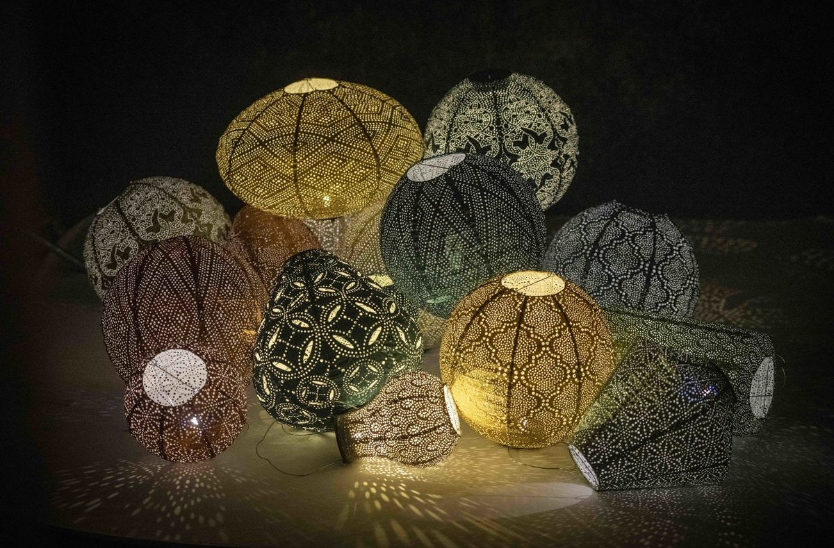 Solar Lampion Lace Tulip grün