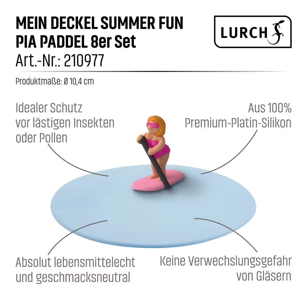 Getränkeschutz Silikon Deckel - Pia Paddel